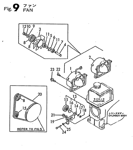 FAN & TENSION PULLEY (TF90-LZ) FAN & TENSION PULLEY (TF90-LZ)
