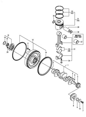 CRANKSHAFT & PISTON (4TNV98C-NYEM) CRANKSHAFT & PISTON (4TNV98C-NYEM)