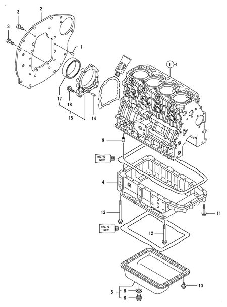MOUNTING FLANGE & OIL SUMP (4TNV88-BLRG)