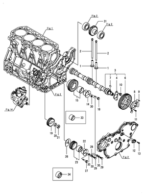 CAMSHAFT & DRIVING GEAR (4TNV98CT-NKW) CAMSHAFT & DRIVING GEAR (4TNV98CT-NKW)
