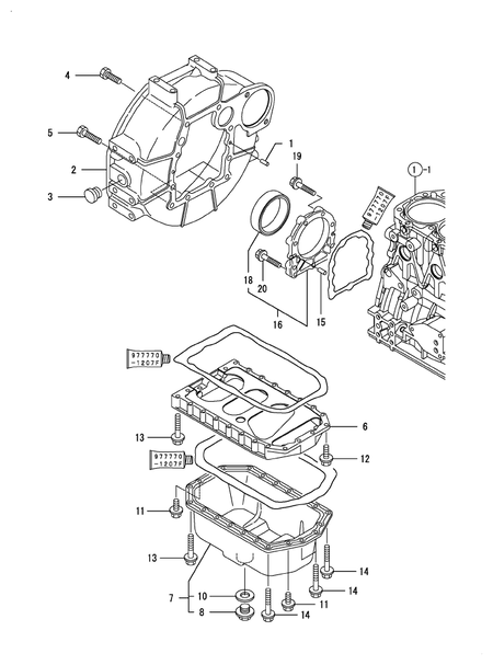 FLYWHEEL HOUSING & OIL SUMP (3TNV88-BSSU)