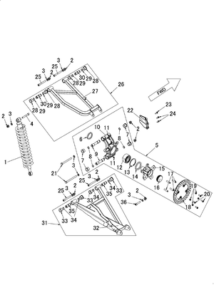 REAR AXLE ASSY. - RIGHT (YU1000DK-BRAHMA)