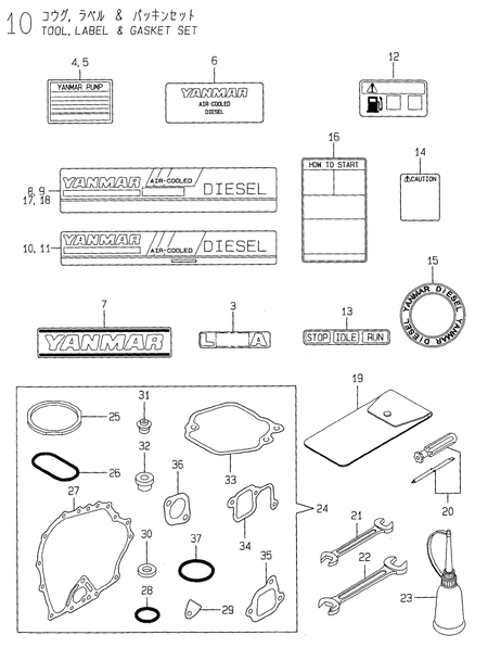 TOOL, LABEL & GASKET SET (YDP20E-1)