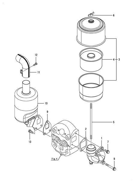 AIR CLEANER & MUFFLER (TF90N-L) AIR CLEANER & MUFFLER (TF90N-L)