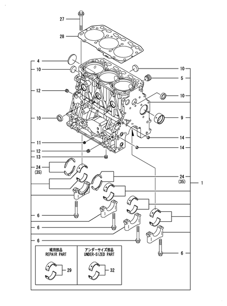 CYLINDER BLOCK (3TNV88-BNRG2H)