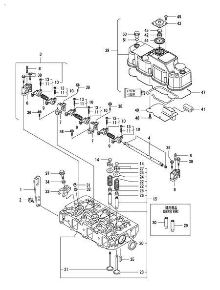 CYLINDER HEAD & BONNET (3TNV88-XRE2)