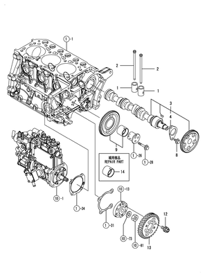 CAMSHAFT & DRIVING GEAR (3TNM72-HGE)