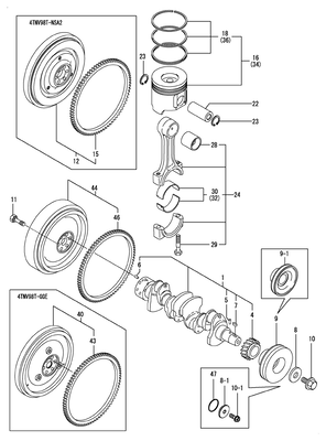 CRANKSHAFT & PISTON (4TNV98T-NSA) CRANKSHAFT & PISTON (4TNV98T-NSA)