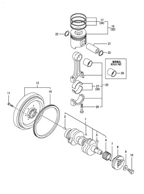 CRANKSHAFT & PISTON (3TNV88-BGGE) CRANKSHAFT & PISTON (3TNV88-BGGE)