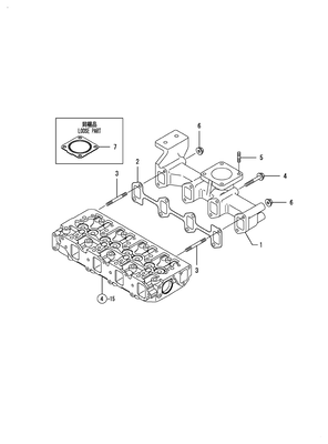 EXHAUST MANIFOLD (4TNV88-BDSA3) EXHAUST MANIFOLD (4TNV88-BDSA3)