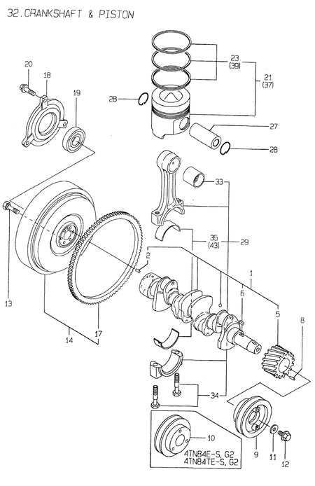 CRANKSHAFT & PISTON (4TN84E-G2)