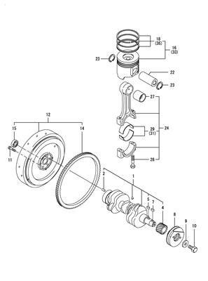 CRANKSHAFT & PISTON (3TNV88-BMRGH)