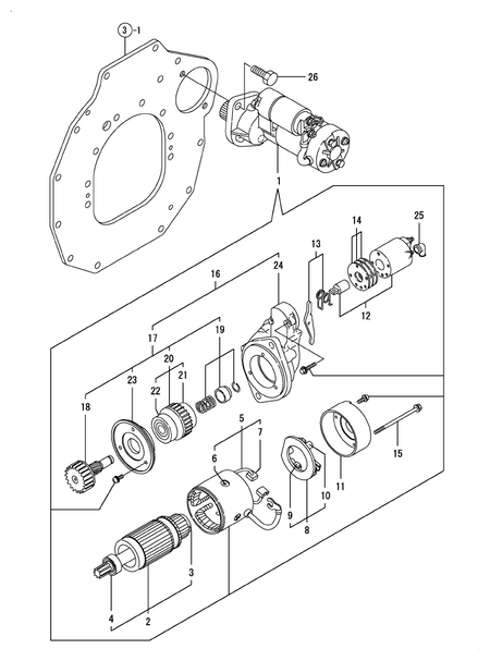 STARTING MOTOR (4TNV98T-MRF)