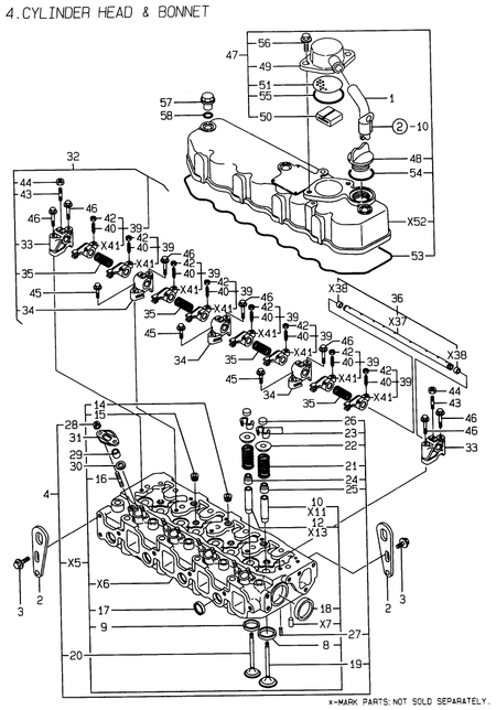 CYLINDER HEAD & BONNET (4TNE84T-EKRV) CYLINDER HEAD & BONNET (4TNE84T-EKRV)