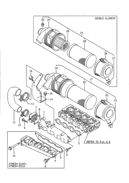 SUCTION MANIFOLD & AIR CLEANER (4TNE84-EG1A) SUCTION MANIFOLD & AIR CLEANER (4TNE84-EG1A)