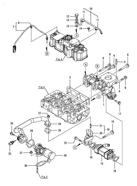 EXHAUST MANIFOLD (3TNV88C-DTR2) EXHAUST MANIFOLD (3TNV88C-DTR2)