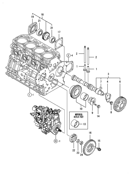 CAMSHAFT & DRIVING GEAR (4TNV88-BLRG)