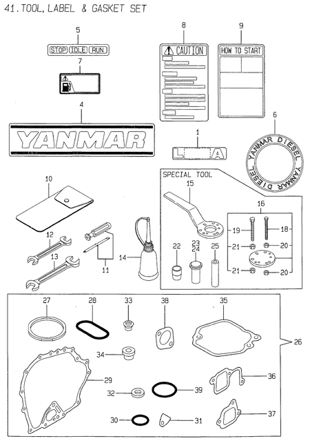 TOOL,LABEL & GASKET SET (L40AE-DP2D)