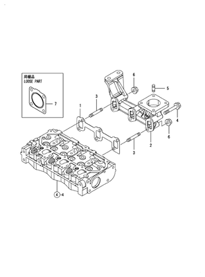 EXHAUST MANIFOLD (3TNM68-HGE) EXHAUST MANIFOLD (3TNM68-HGE)