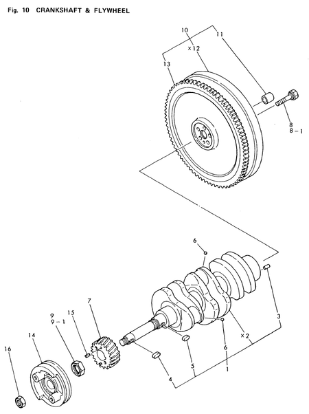CRANKSHAFT & FLYWHEEL (3T75HA) CRANKSHAFT & FLYWHEEL (3T75HA)