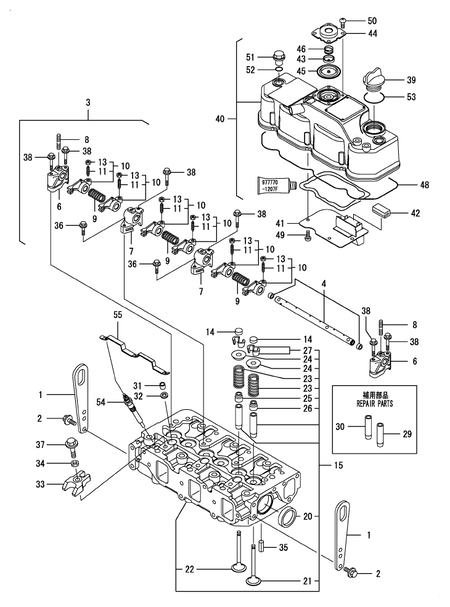 CYLINDER HEAD & BONNET (3TNV88-BGGE)