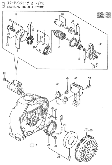 STARTING MOTOR & DYNAMO (YDW190E-6EB)