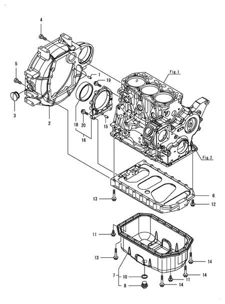 FLYWHEEL HOUSING & OIL SUMP (3TNV88F-EPWN)