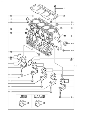 CYLINDER BLOCK (4TNV98C-XNRA) CYLINDER BLOCK (4TNV98C-XNRA)