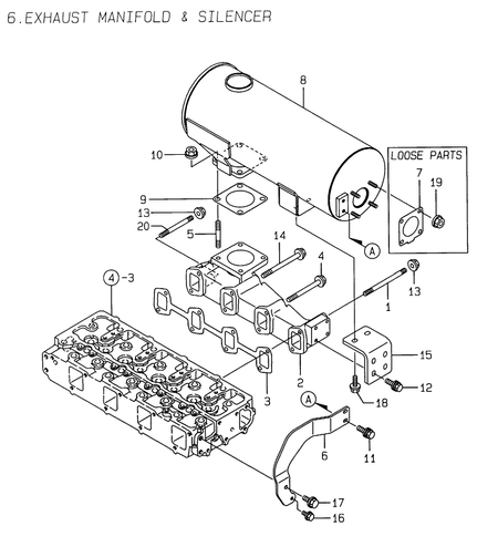 EXHAUST MANIFOLD & SILENCER (4TNE106-GE)