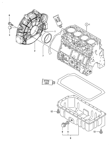 FLYWHEEL HOUSING & OIL SUMP (4TNV106TXTBL)