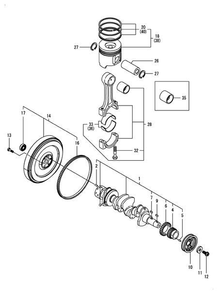 CRANKSHAFT & PISTON (4TNV88-XKITL)