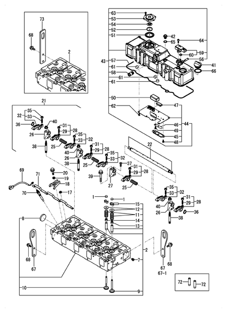 CYLINDER HEAD & BONNET (4TNV98C-PHYBH)