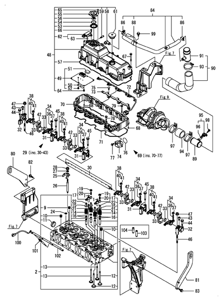 CYLINDER HEAD & BONNET (4TNV94FHT-XNRA1)