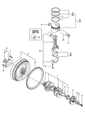 CRANKSHAFT & PISTON (3TNV80F-SDSA)
