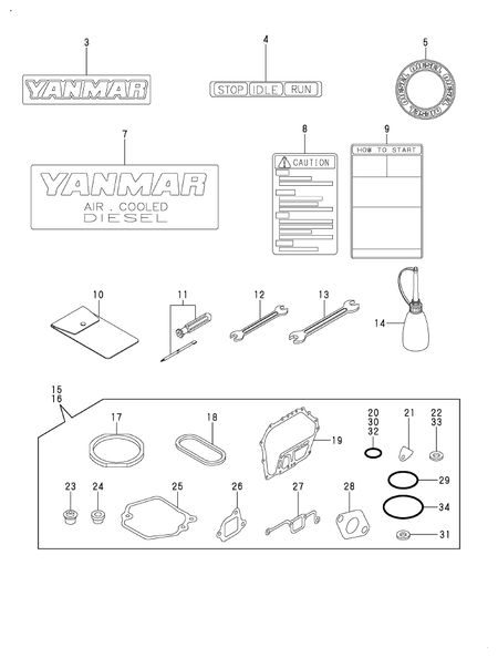 TOOL,LABEL & GASKET SET (L70AE-DP4ST)