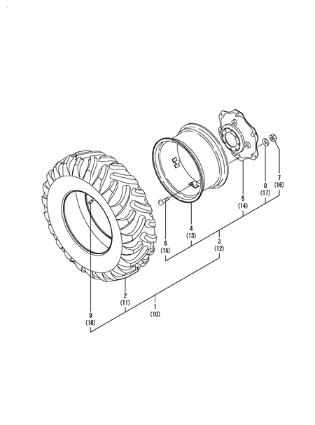 REAR WHEEL TIRE R1 (EX450(YANMAR))