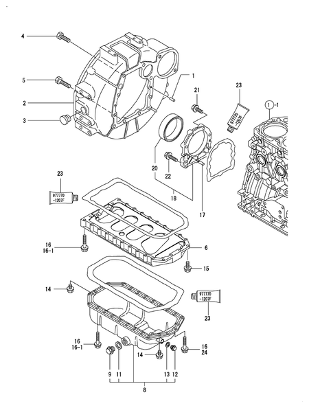 FLYWHEEL HOUSING & OIL SUMP (4TNV84T-DFM) FLYWHEEL HOUSING & OIL SUMP (4TNV84T-DFM)
