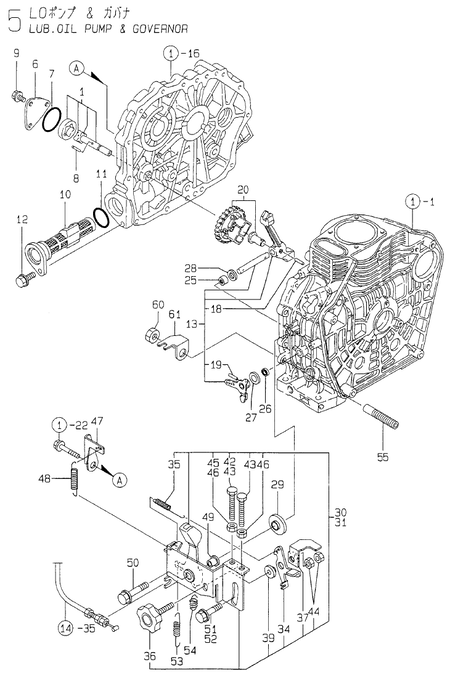 LUB.OIL PUMP & GOVERNOR (YDW190AE-5/6)