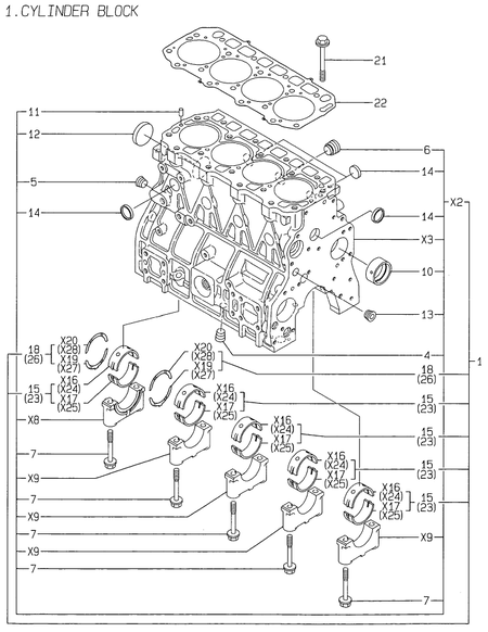 CYLINDER BLOCK (4TNE98-KM)