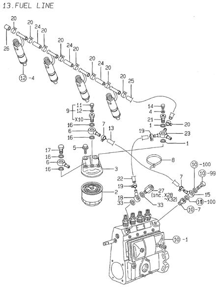 FUEL LINE (4TNE98-KM)