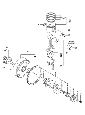 CRANKSHAFT & PISTON (3TNV84T-BKSA) CRANKSHAFT & PISTON (3TNV84T-BKSA)