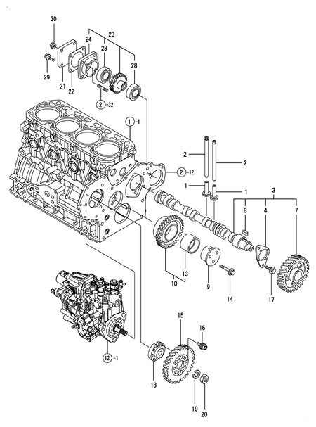 CAMSHAFT & DRIVING GEAR (4TNV88-XAT)
