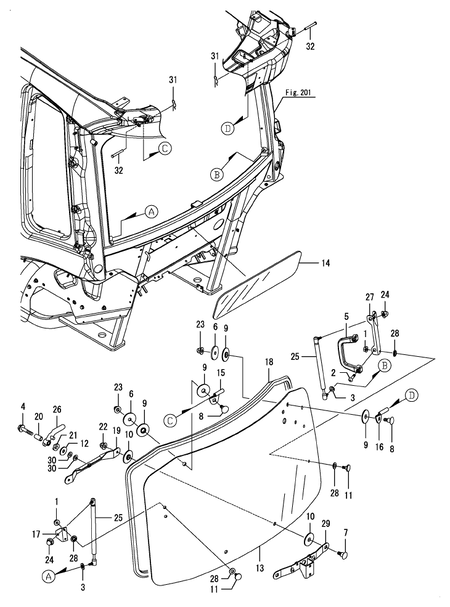 REAR WINDOW (YT357AJ,Y(100001-) REAR WINDOW (YT357AJ,Y(100001-)