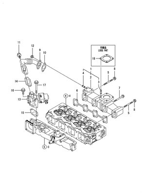 EXHAUST MANIFOLD (4TNV98-ZGGE) EXHAUST MANIFOLD (4TNV98-ZGGE)