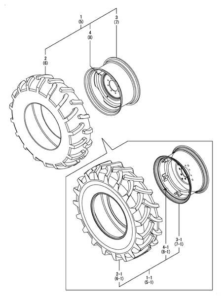 REAR WHEEL TIRE(14.9-24) (YT359Y)