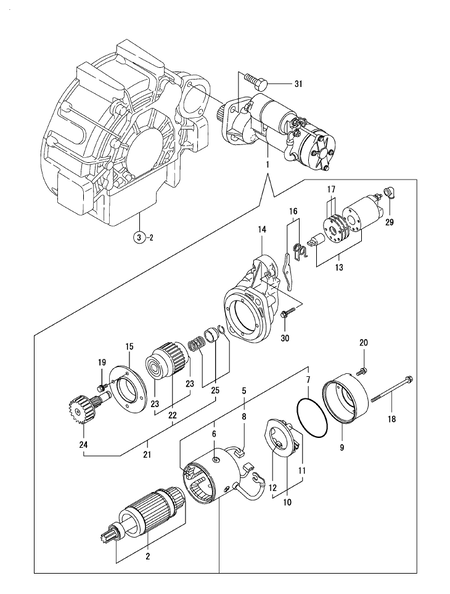 STARTER MOTOR (4TNV106-GGE2)
