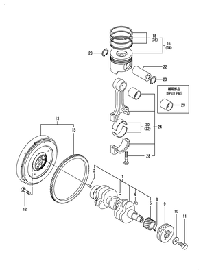 CRANKSHAFT & PISTON (3TNV82A-BDSA3) CRANKSHAFT & PISTON (3TNV82A-BDSA3)