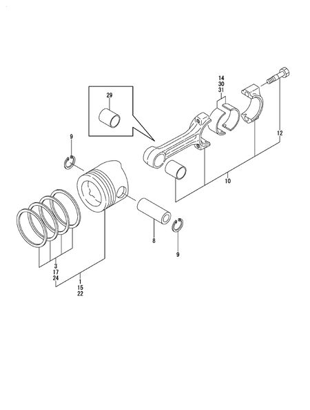PISTON & CONNECTING ROD (TF160LX) PISTON & CONNECTING ROD (TF160LX)