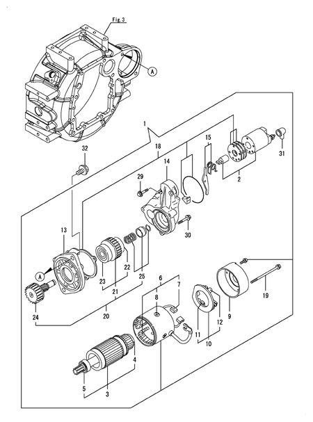STARTER MOTOR (4TNV88C-DYEM)
