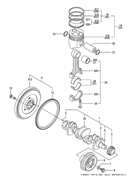 CRANKSHAFT & PISTON (4TNE106T-GE)
